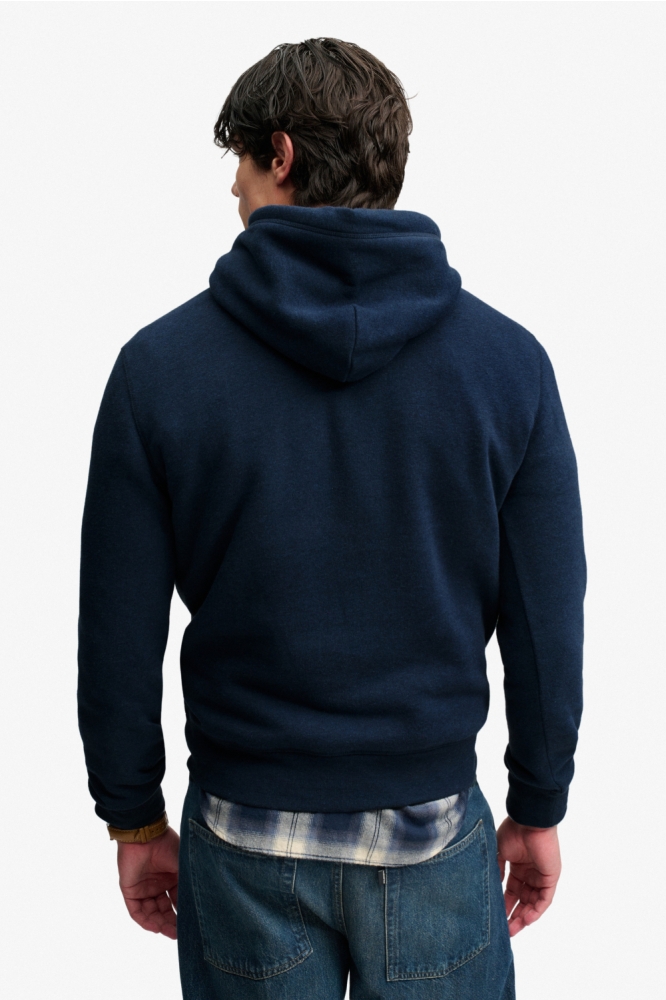 Superdry blauwe heren sweater | Model achteraanzicht