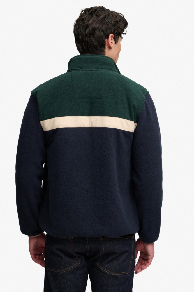 Superdry blauwe heren vest | Model achteraanzicht