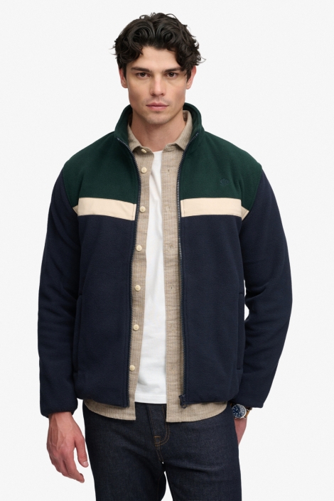 Superdry blauwe heren vest | Model vooraanzicht