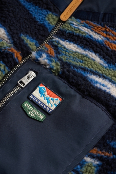 Superdry blauwe heren jas | Close up