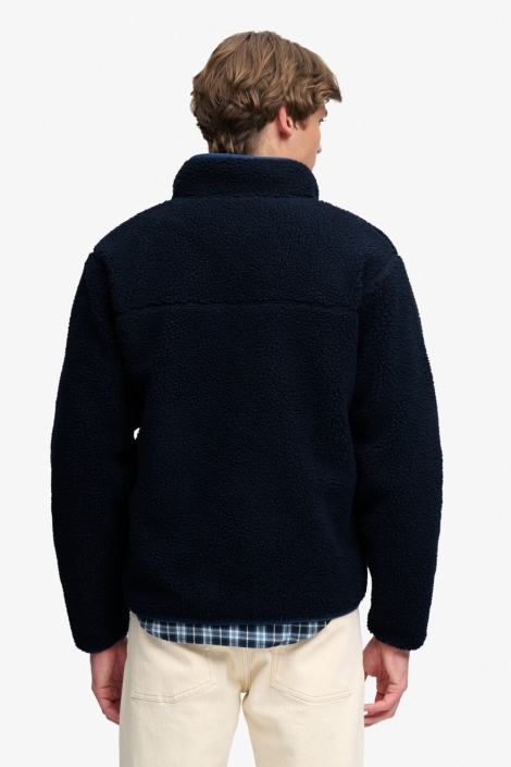 Superdry blauwe heren vest | Model achteraanzicht