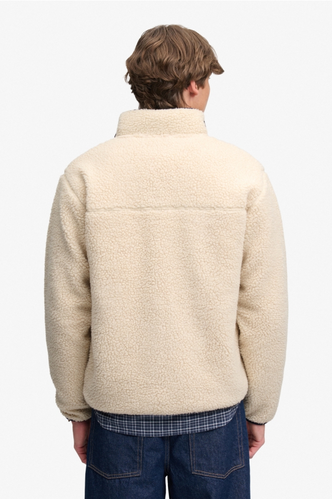 Superdry beige heren vest | Model achteraanzicht