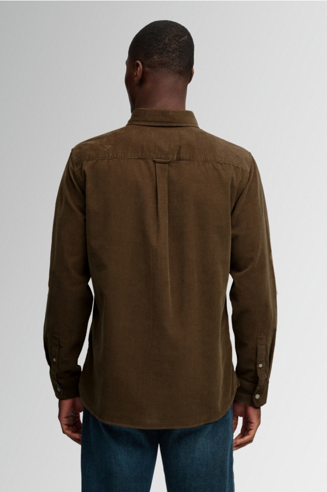 Superdry taupe heren overhemd | Model achteraanzicht