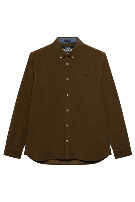 Superdry taupe heren overhemd | Vooraanzicht