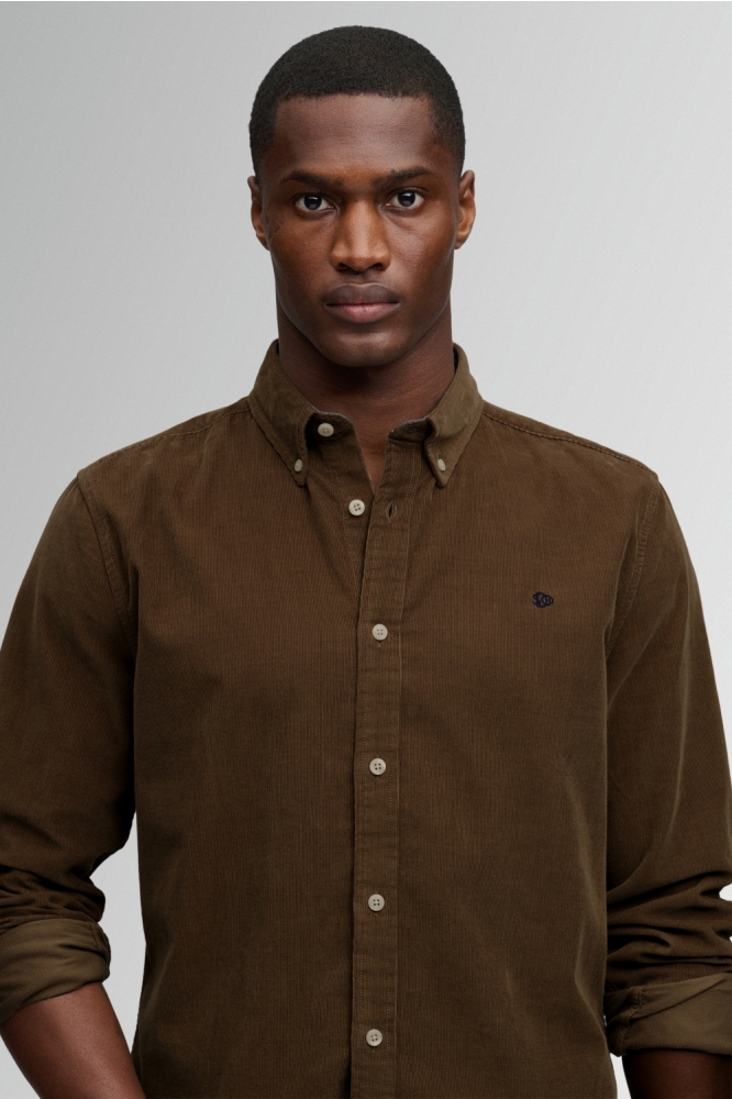 Superdry taupe heren overhemd | Close up