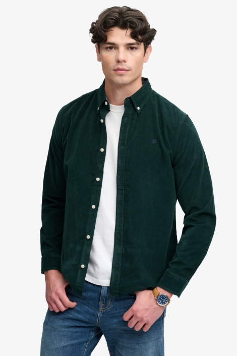Superdry groene heren overhemd | Model vooraanzicht