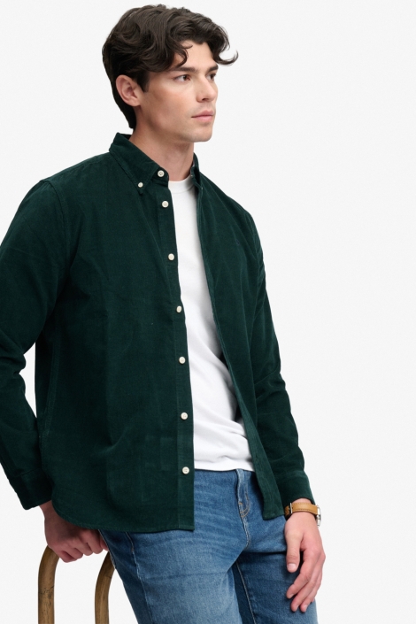 Superdry groene heren overhemd | Model vooraanzicht
