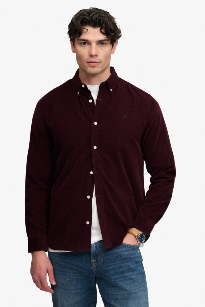 Superdry bordeaux heren overhemd | Model vooraanzicht