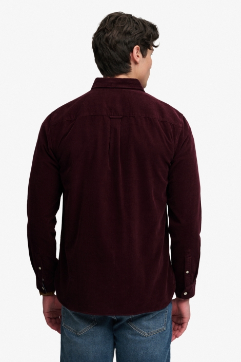Superdry bordeaux heren overhemd | Model achteraanzicht