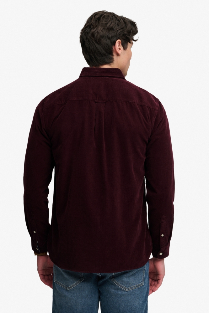 Superdry bordeaux heren overhemd | Model achteraanzicht