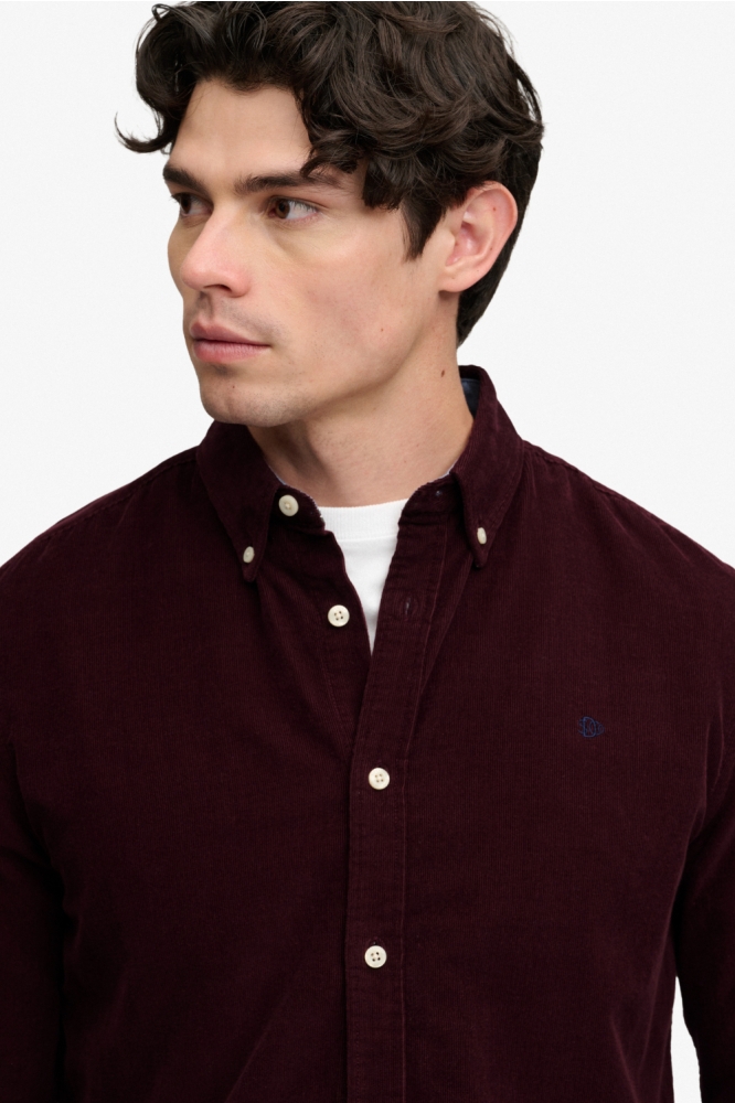Superdry bordeaux heren overhemd | Close up
