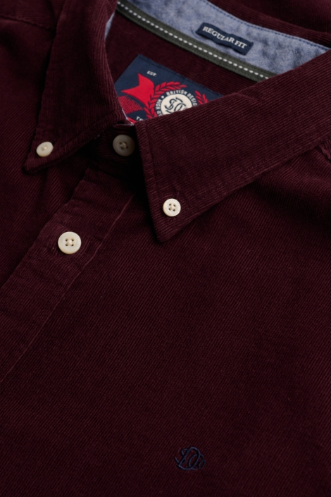 Superdry bordeaux heren overhemd | Close up