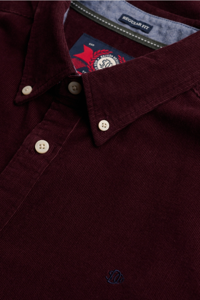 Superdry bordeaux heren overhemd | Close up