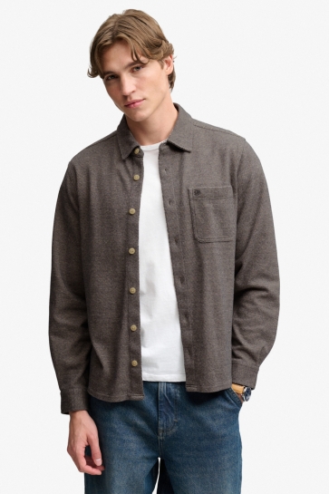 Superdry Overhemd TWILL TWEED JERSEY SHIRT M4011187A L9K Taupe Tweed