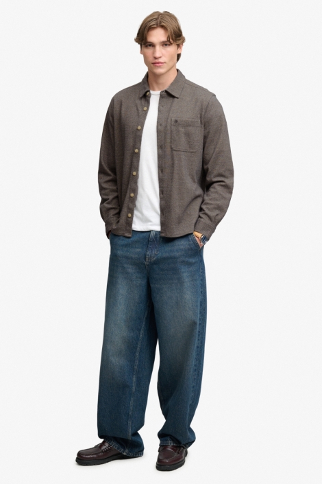 Superdry taupe heren overhemd | Model