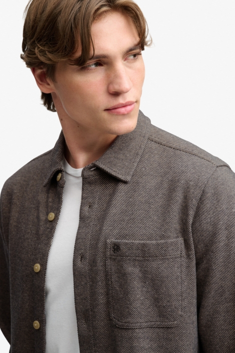 Superdry taupe heren overhemd | Close up