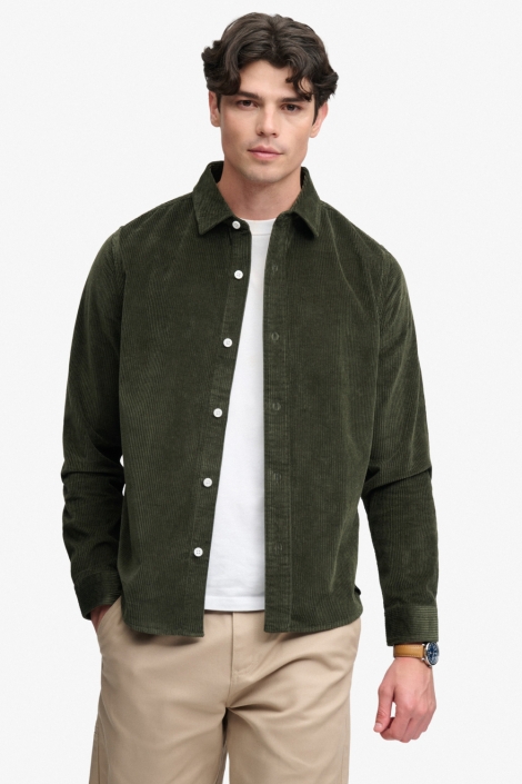 Superdry groene heren overhemd | Model vooraanzicht