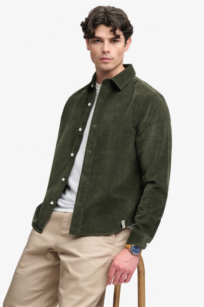 Superdry groene heren overhemd | Model vooraanzicht