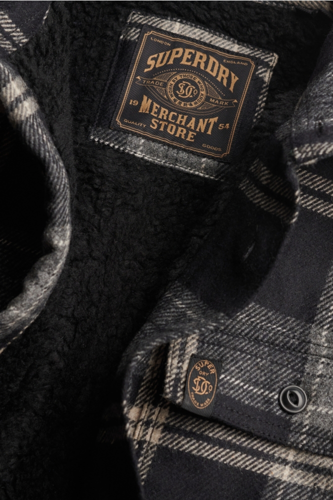 Superdry zwarte heren jas | Close up