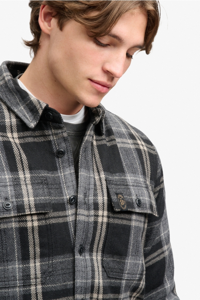 Superdry zwarte heren jas | Close up