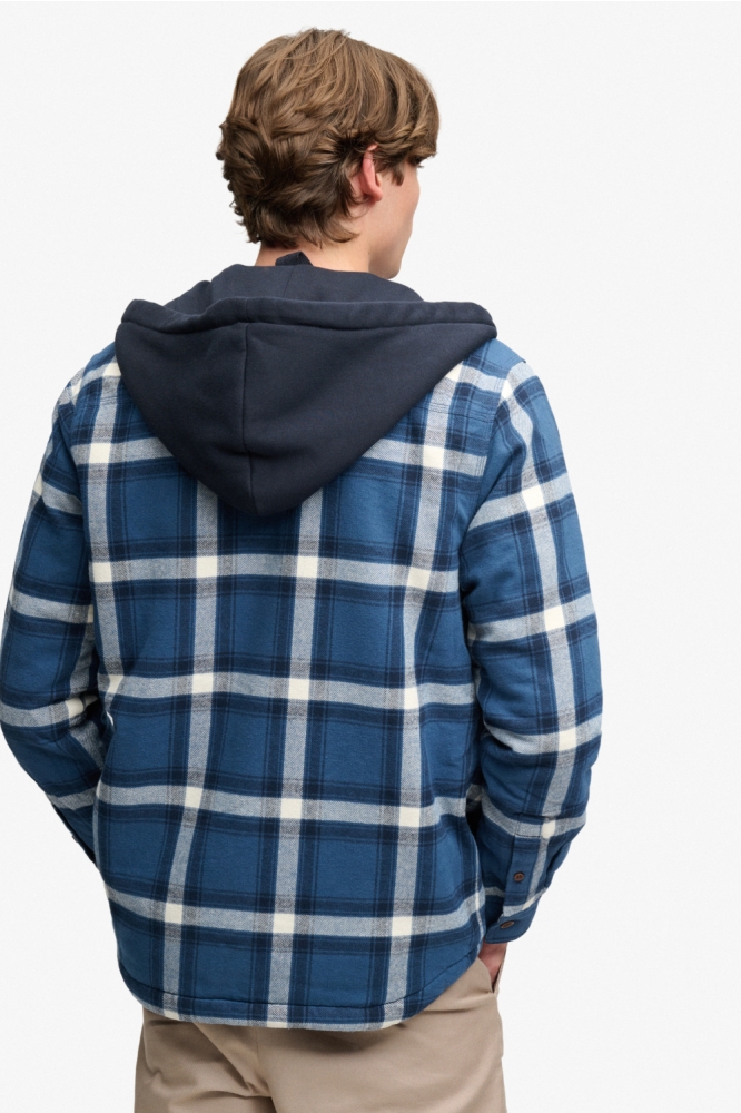 Superdry blauwe heren overhemd | Model achteraanzicht