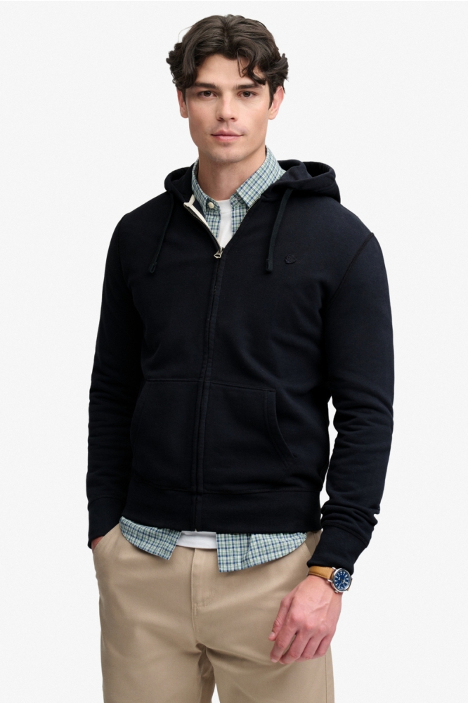 Superdry blauwe heren vest | Model vooraanzicht