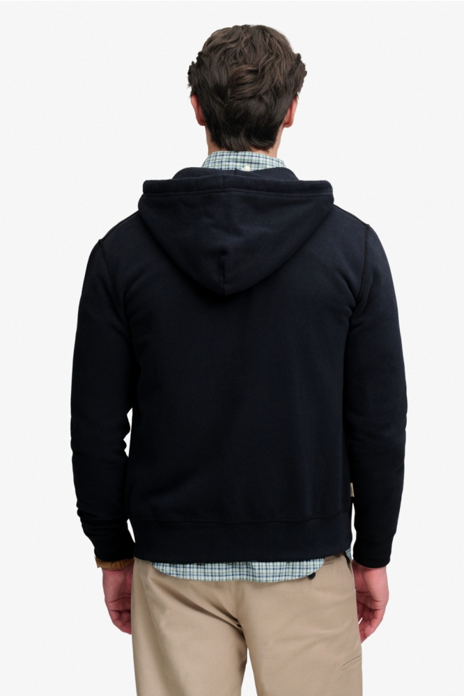Superdry blauwe heren vest | Model achteraanzicht