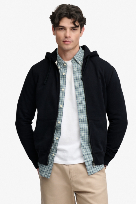 Superdry blauwe heren vest | Model vooraanzicht