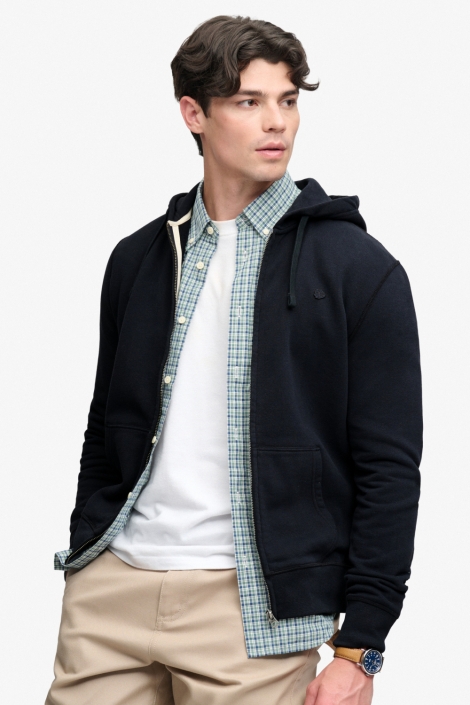 Superdry blauwe heren vest | Model zijaanzicht