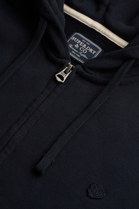 Superdry blauwe heren vest | Close up