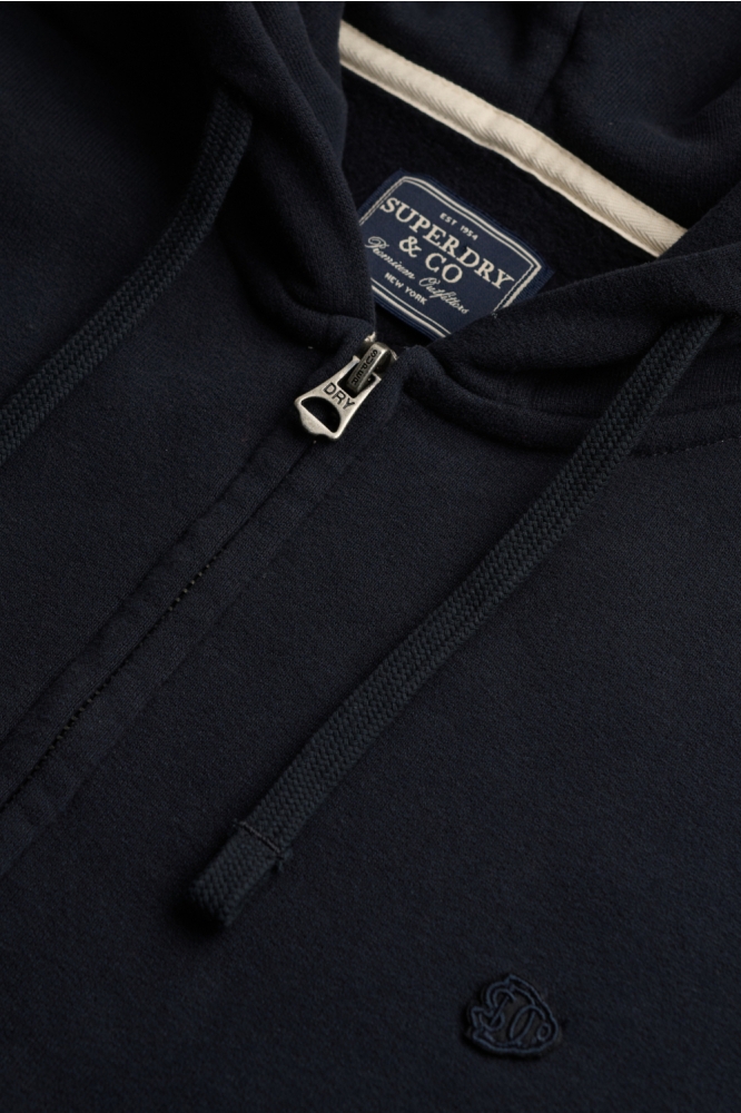 Superdry blauwe heren vest | Close up
