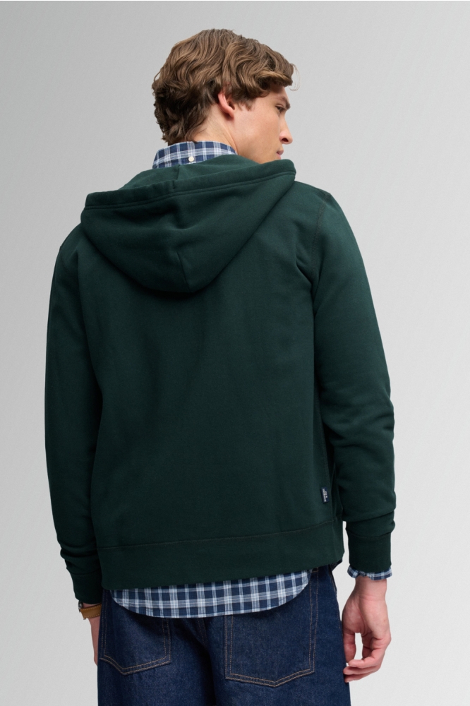 Superdry groene heren vest | Model achteraanzicht