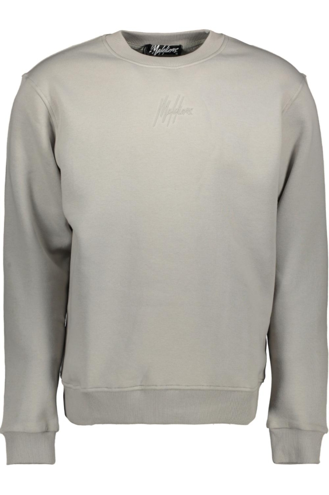 Malelions grijze heren sweater | Vooraanzicht