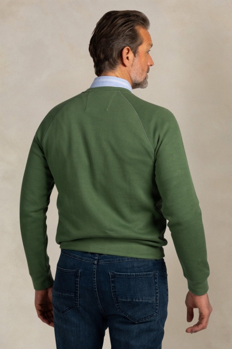 NZA groene heren sweater | Model achteraanzicht