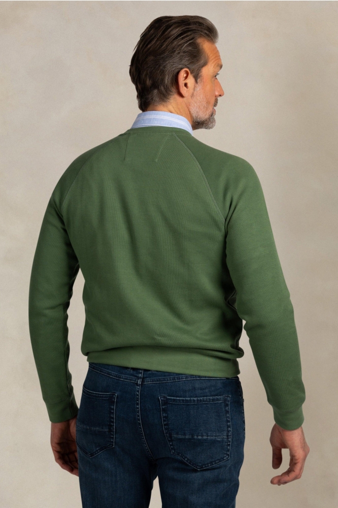 NZA groene heren sweater | Model achteraanzicht