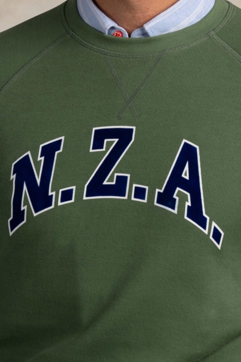 NZA groene heren sweater | Close up