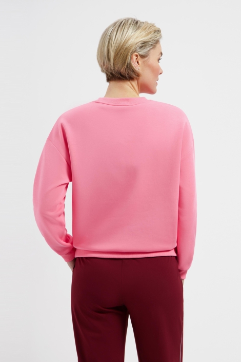 Lady Day roze dames sweater | Model achteraanzicht