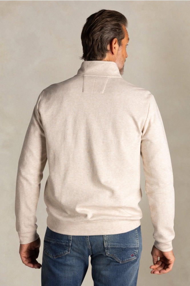 NZA beige heren trui | Model achteraanzicht