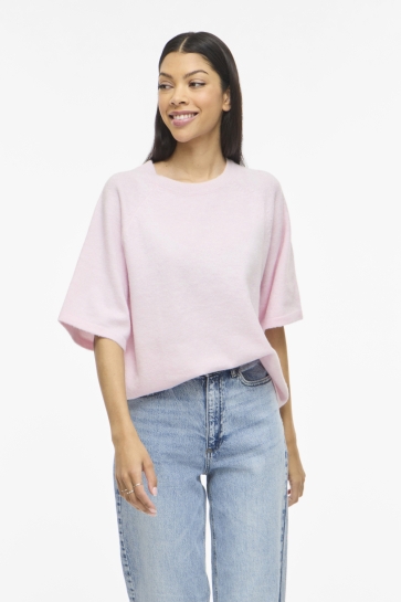 Vila Trui VILIGA 2/4 O-NECK KNIT TOP - NOOS 14113017 CHERRY BLOSSOM/MELANGE