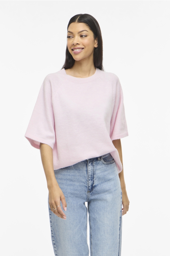 Vila roze dames trui | Model vooraanzicht