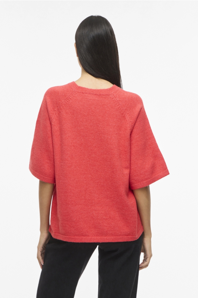 Vila rode dames trui | Model achteraanzicht