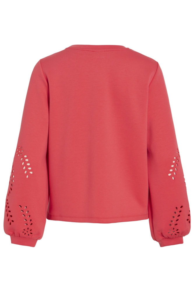 Vila rode dames sweater | Achteraanzicht