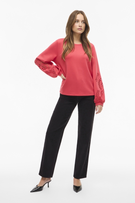 Vila rode dames sweater | Model