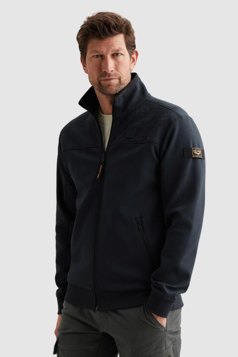 PME legend blauwe heren vest | Model zijaanzicht