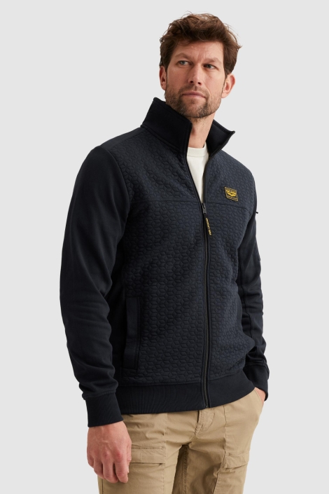 PME legend blauwe heren vest | Model zijaanzicht