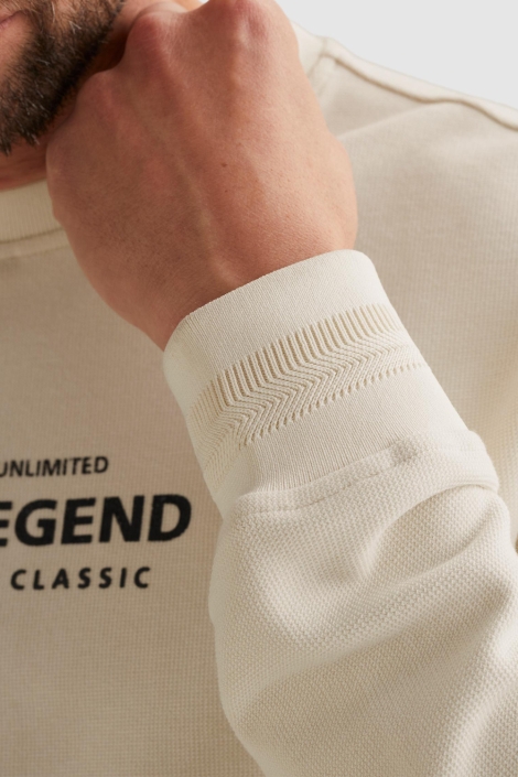 PME legend beige heren sweater | Unique Selling Point