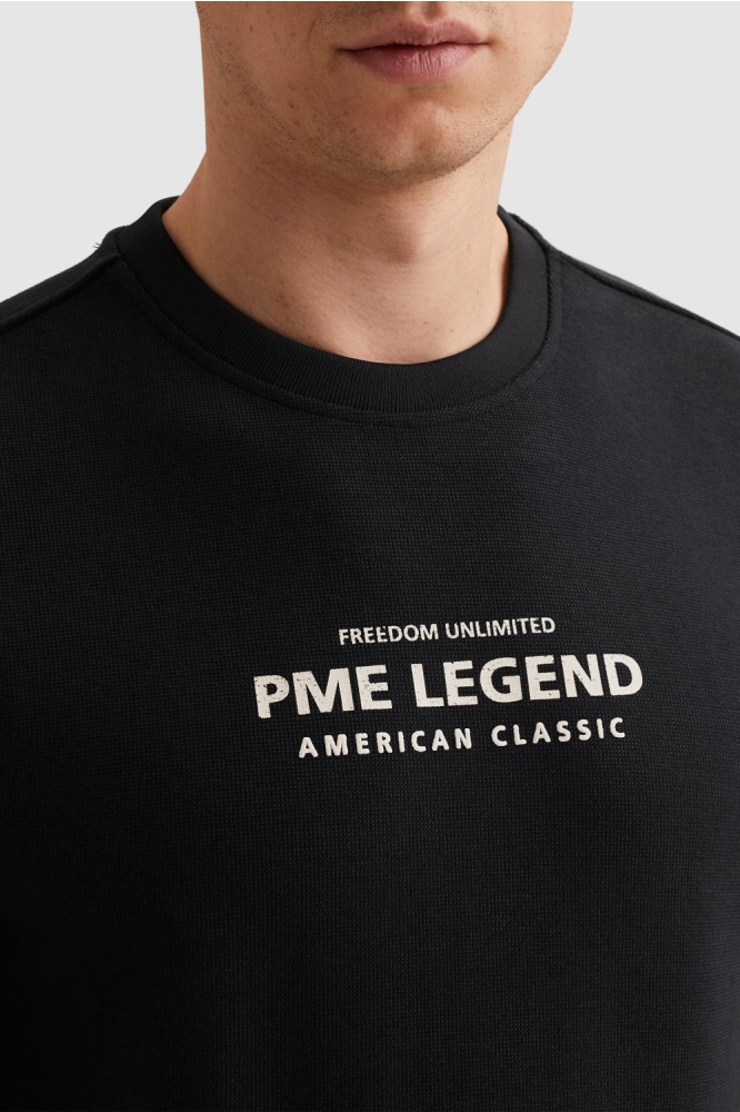 PME legend blauwe heren sweater | Close up