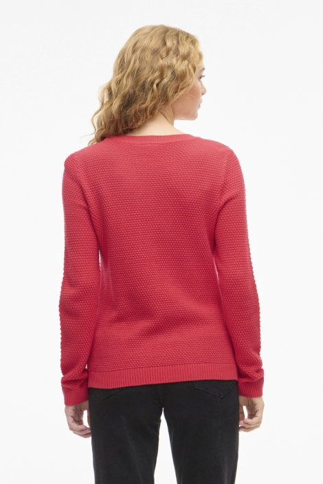 Vila rode dames trui | Model achteraanzicht