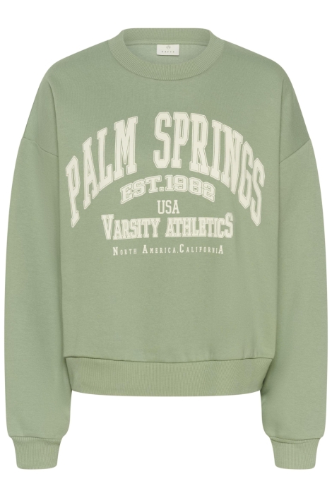 Kaffe groene dames sweater | Vooraanzicht