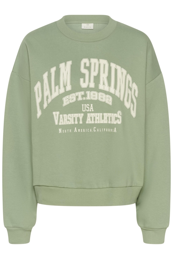 Kaffe groene dames sweater | Vooraanzicht